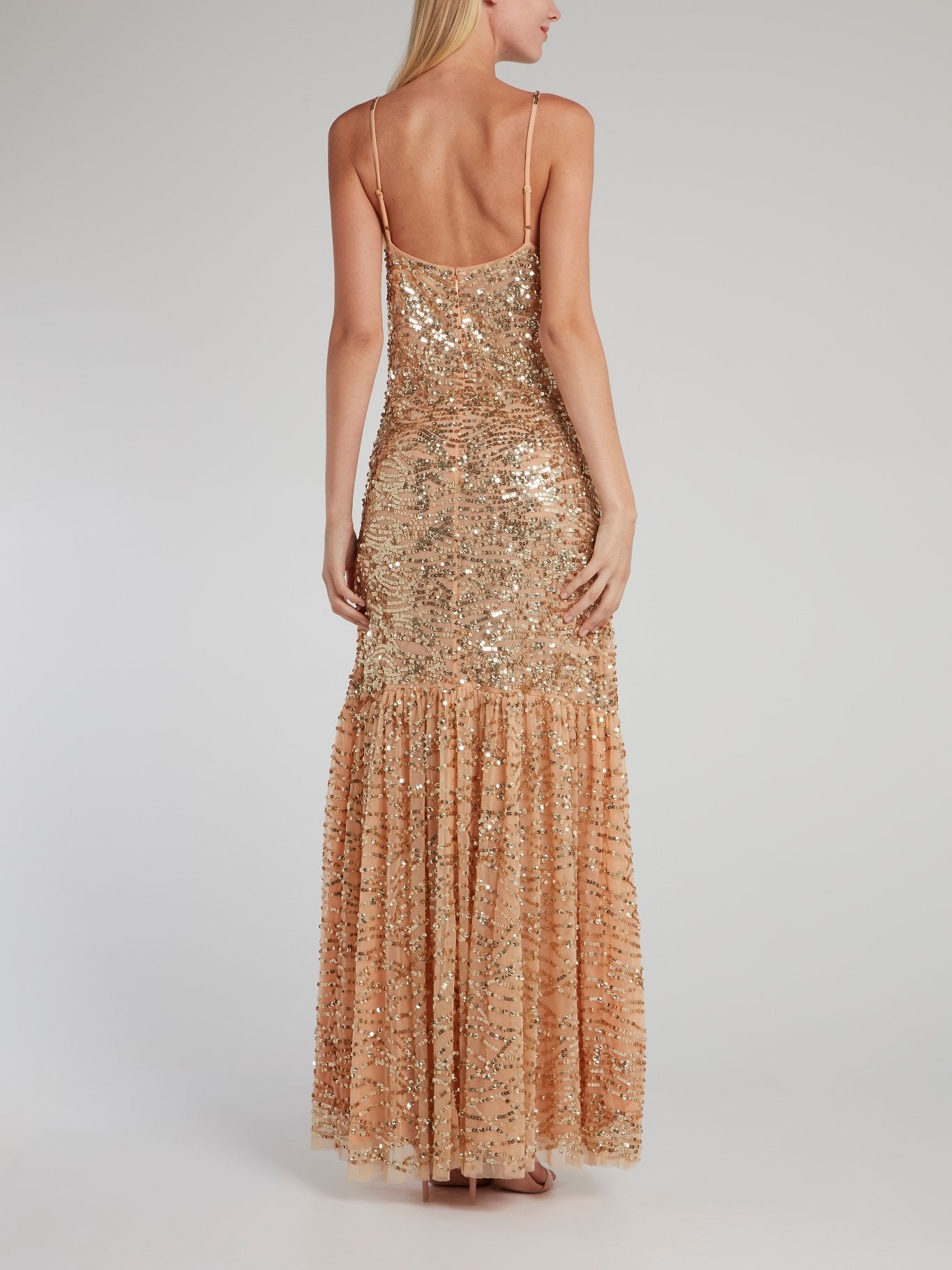 Aniye By Shelly Gold Sequin Trumpet Dress S / Gold Aniye By Shelly Gold Sequin Trumpet Dress S / Gold
