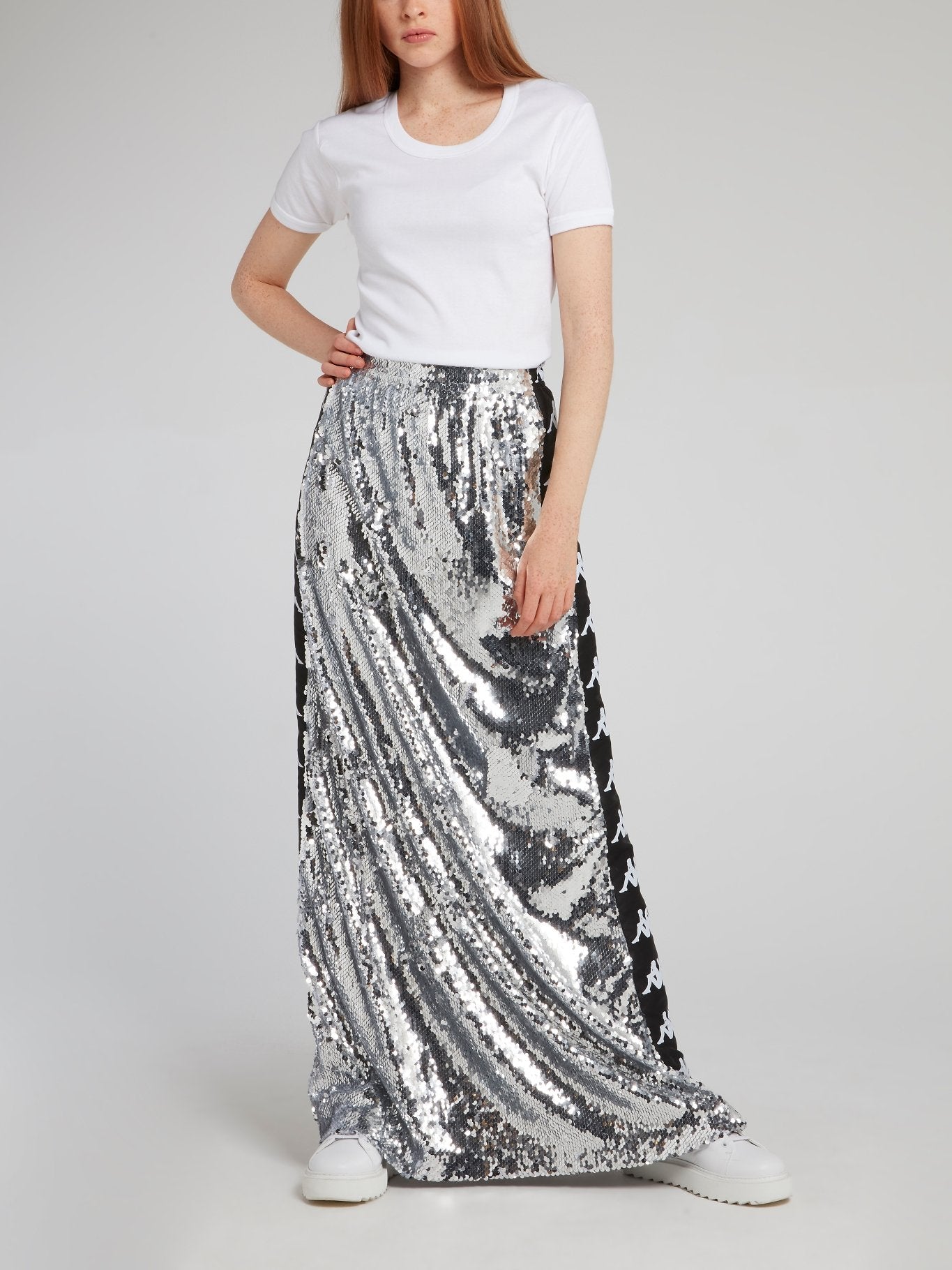 Kappa Silver Sequin Maxi Skirt