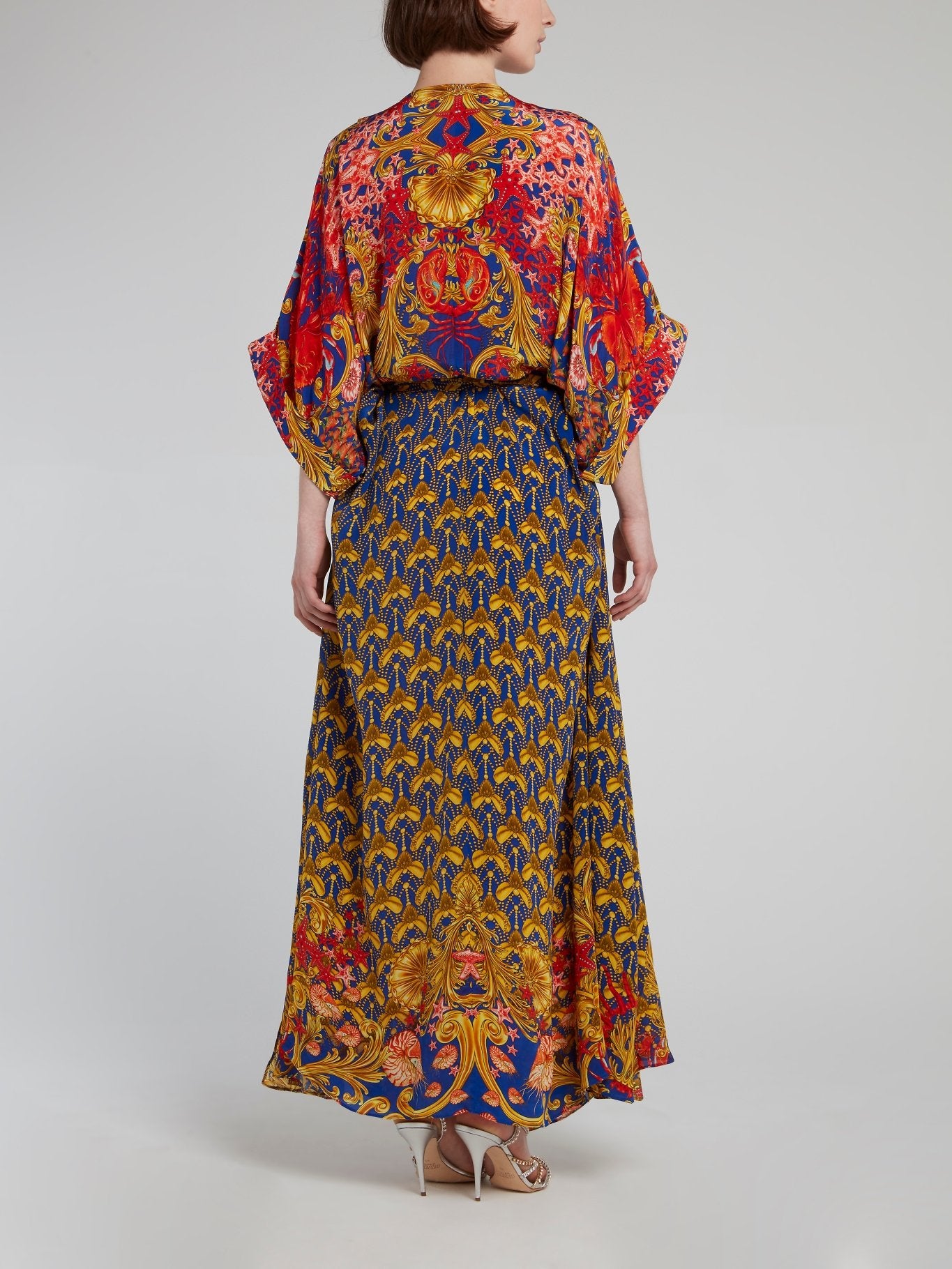 Платье-кимоно с барочным принтом