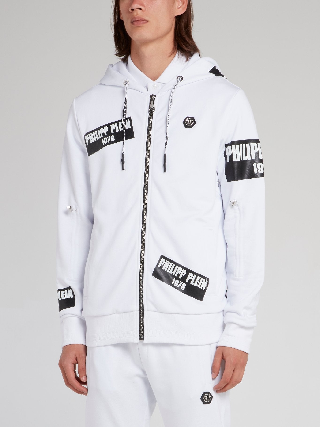 PP1978 White Logo Patch Sweat Jacket