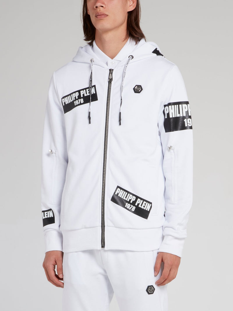 PP1978 White Logo Patch Sweat Jacket