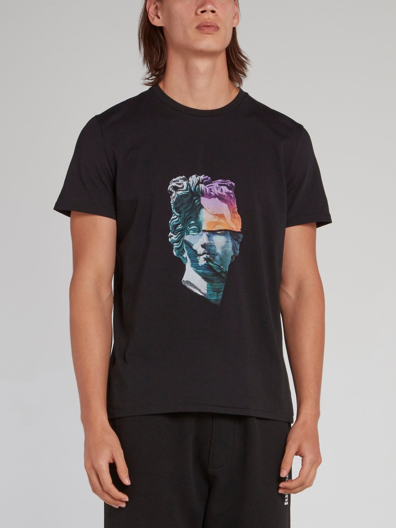Black Abstract Print T-Shirt