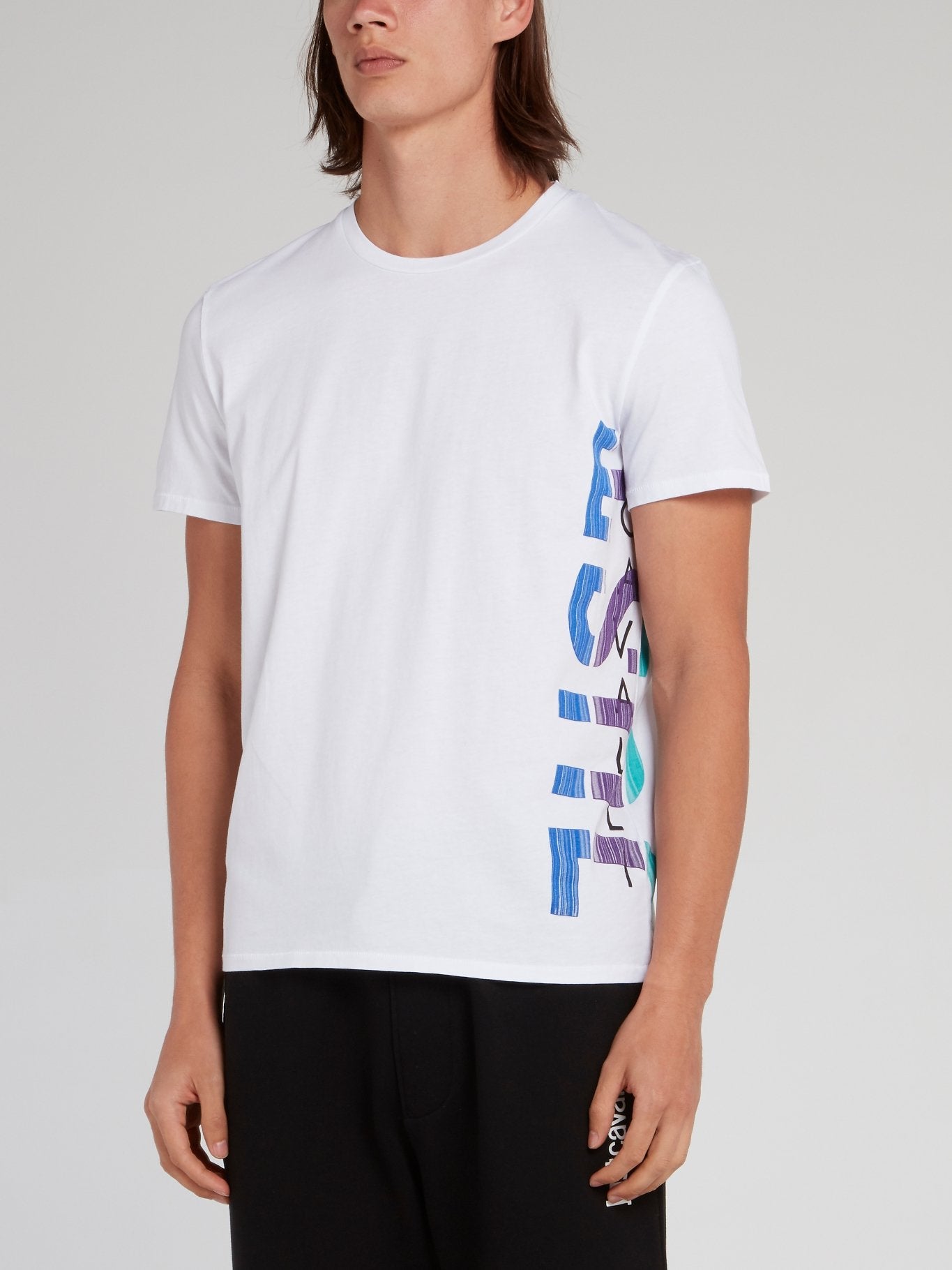 White Side Logo Print T-Shirt