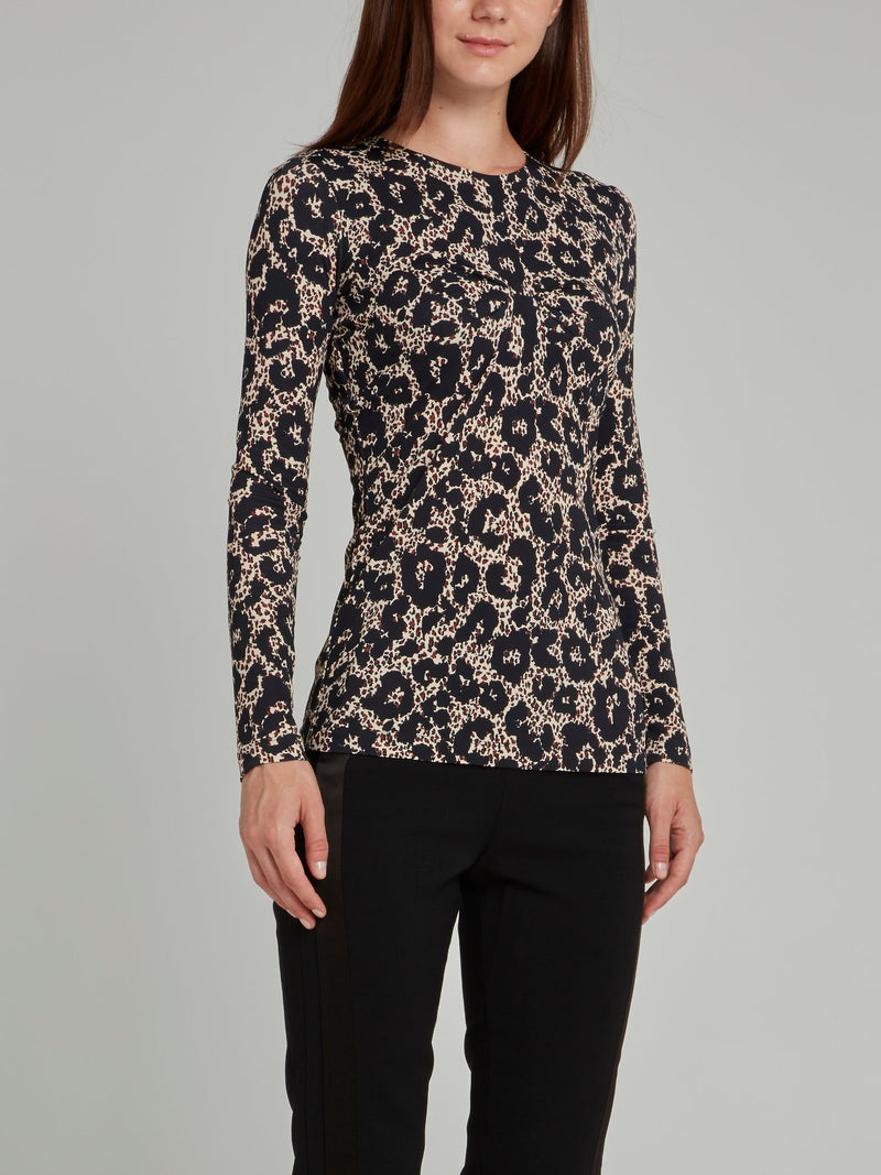 Leopard Print Knit Pullover