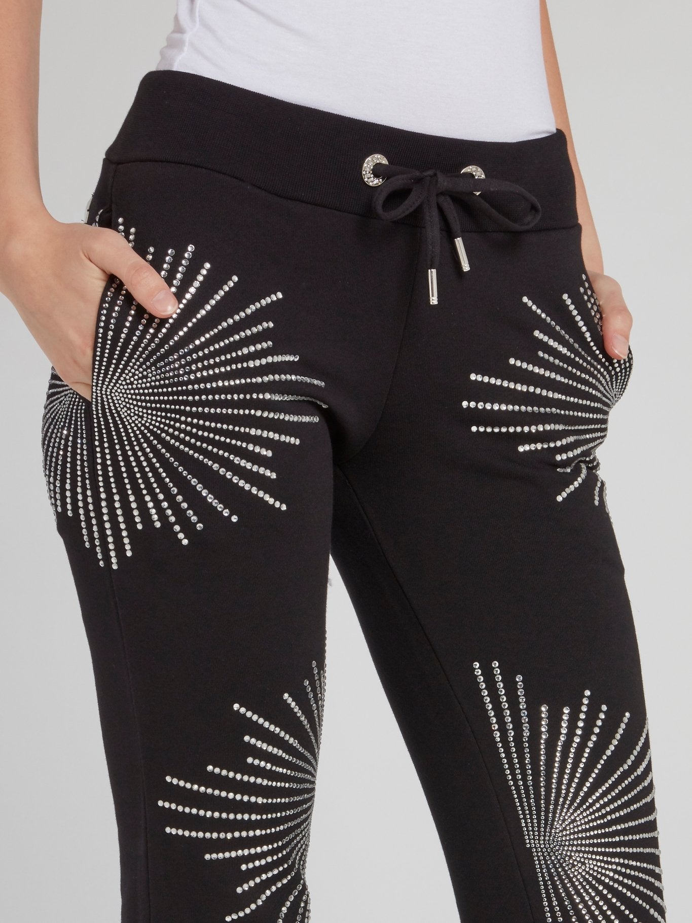 Black Studded Active Trousers