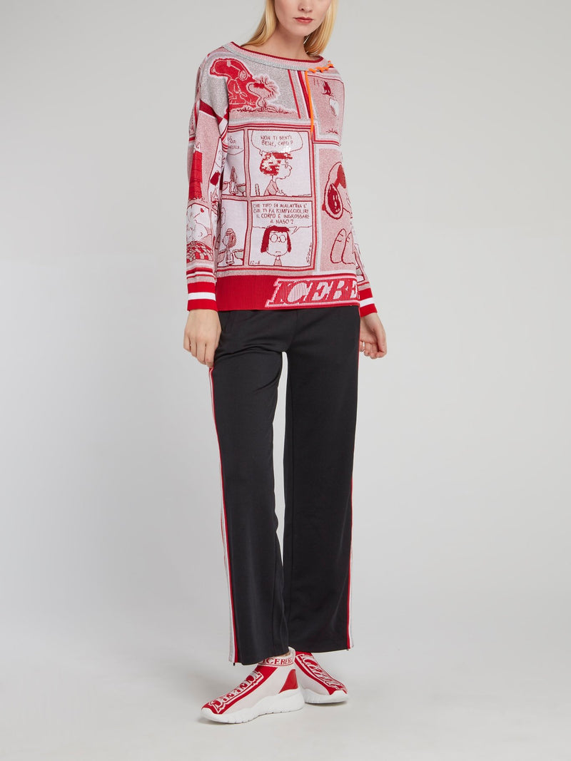 Snoopy Red Sequin Knitted Top