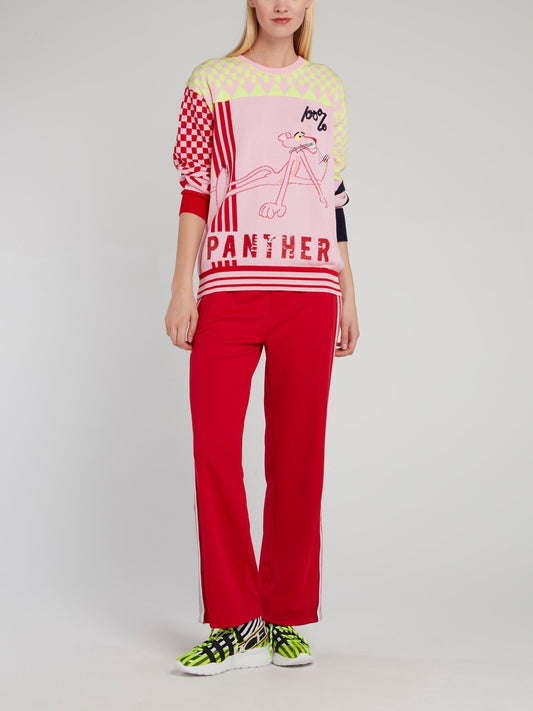 Pink Panther Sequin Check Sweater