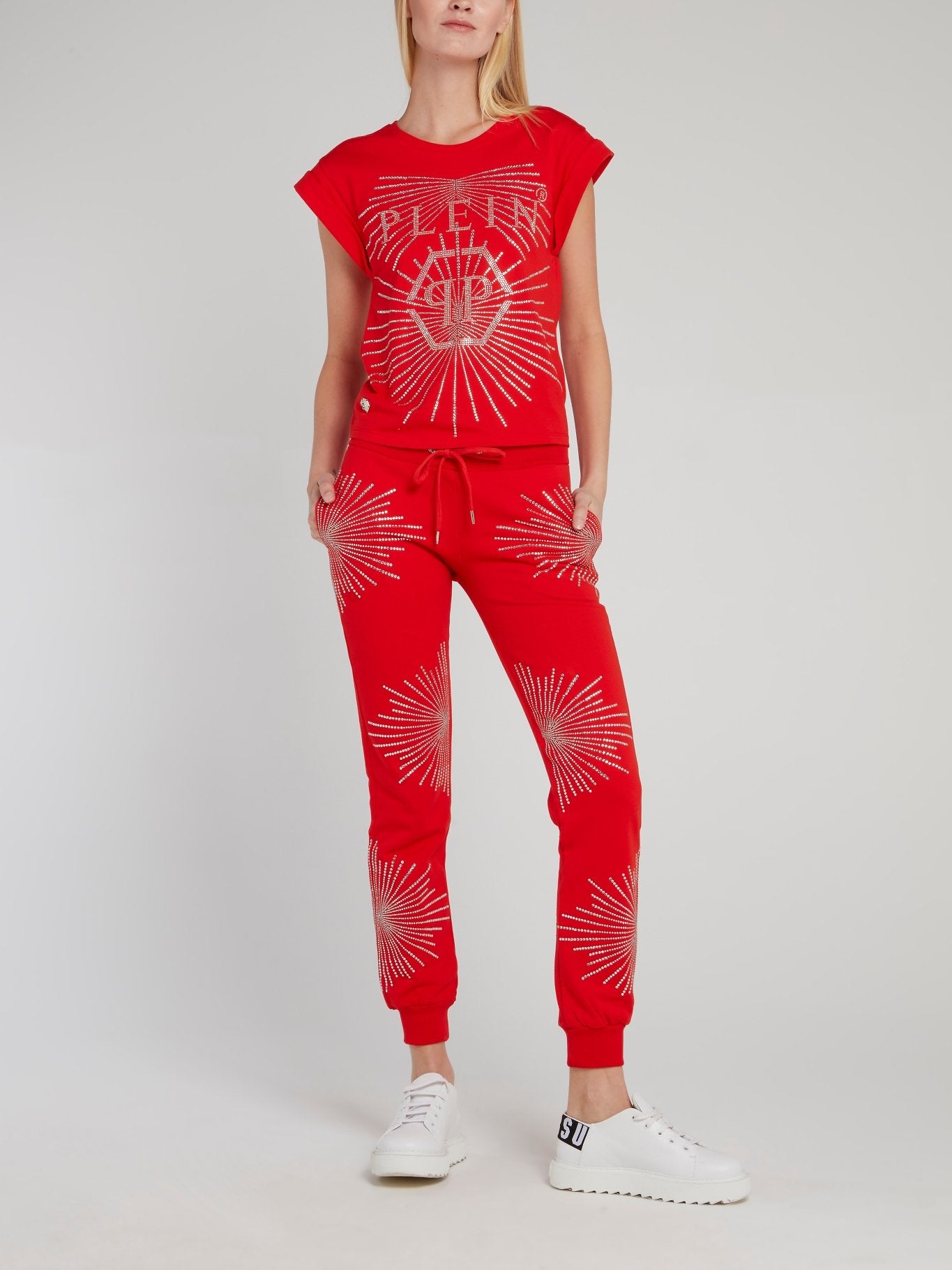 Red Studded Active Trousers