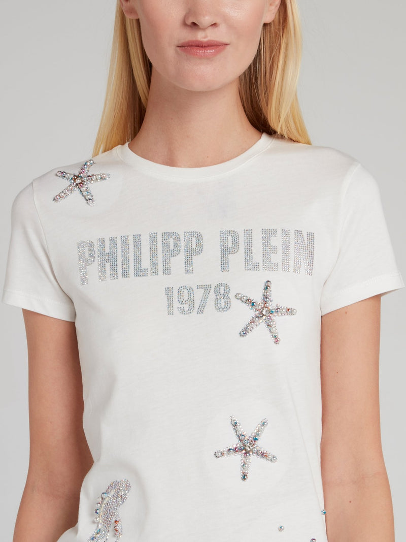 PP1978 White Studded Ocean T-Shirt