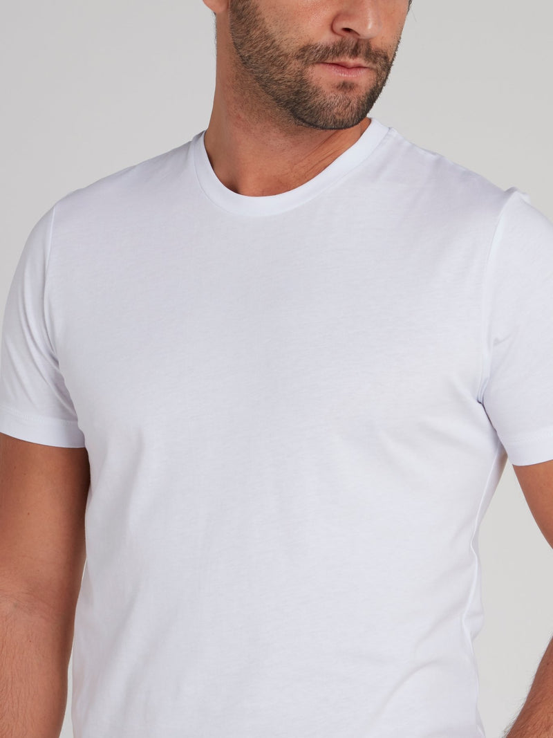 White Rear Logo Jersey T-Shirt