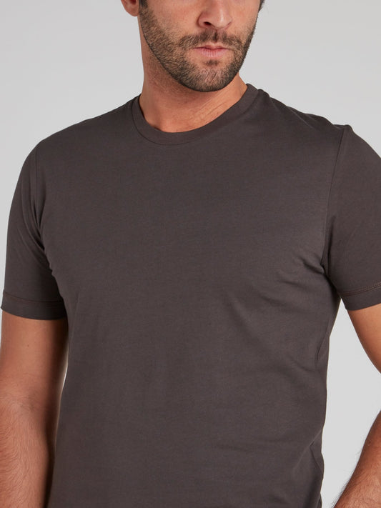 Dark Grey Rear Logo Jersey T-Shirt