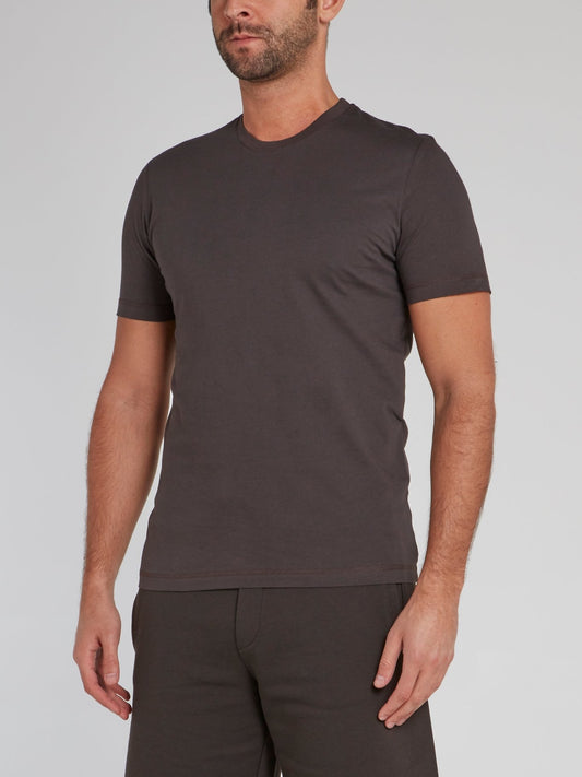 Dark Grey Rear Logo Jersey T-Shirt