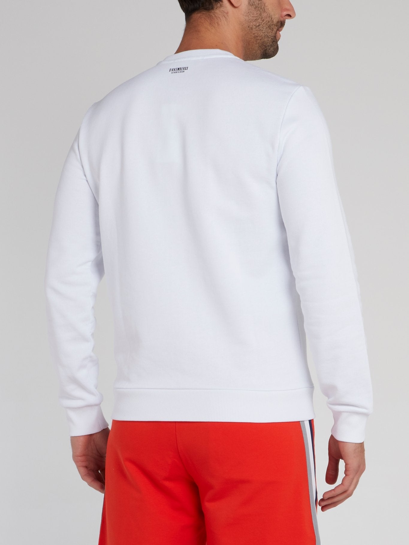 White Embroidered Statement Sweatshirt