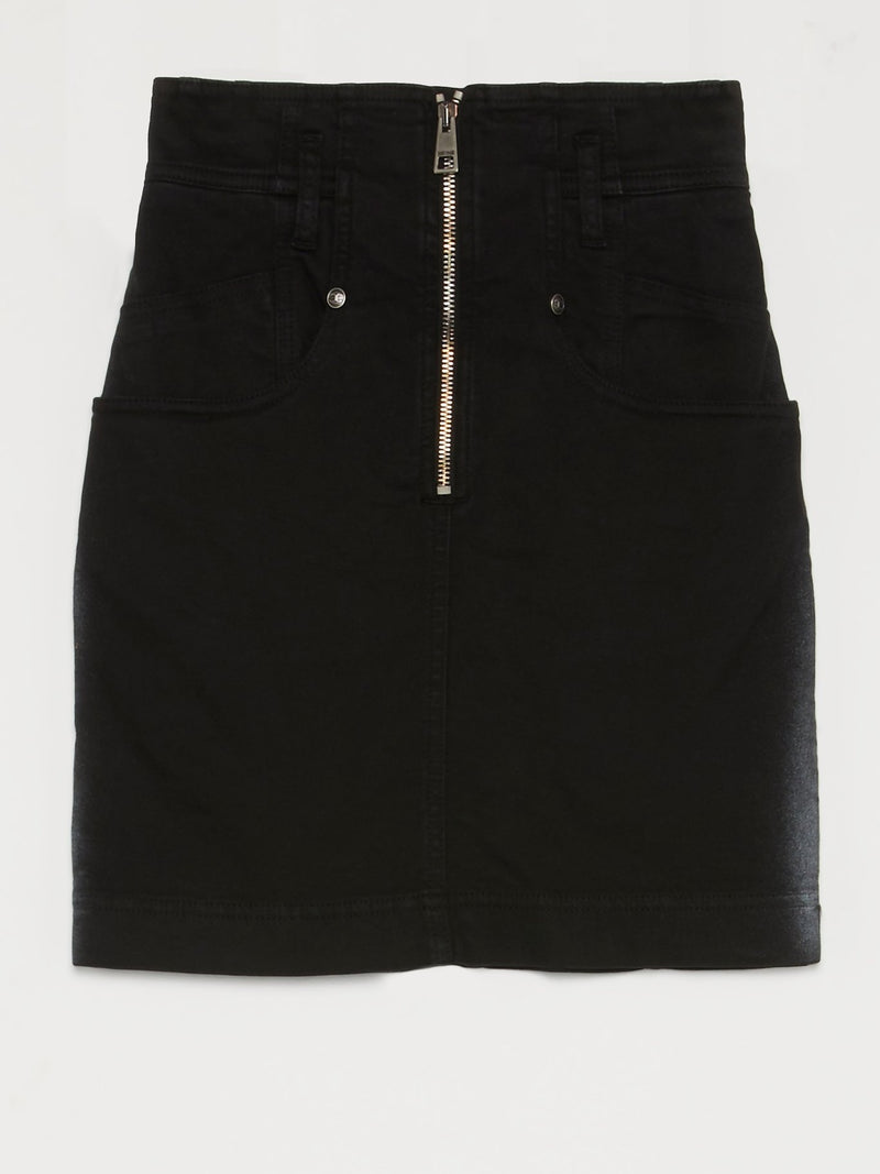 Black Zip Up Pencil Skirt