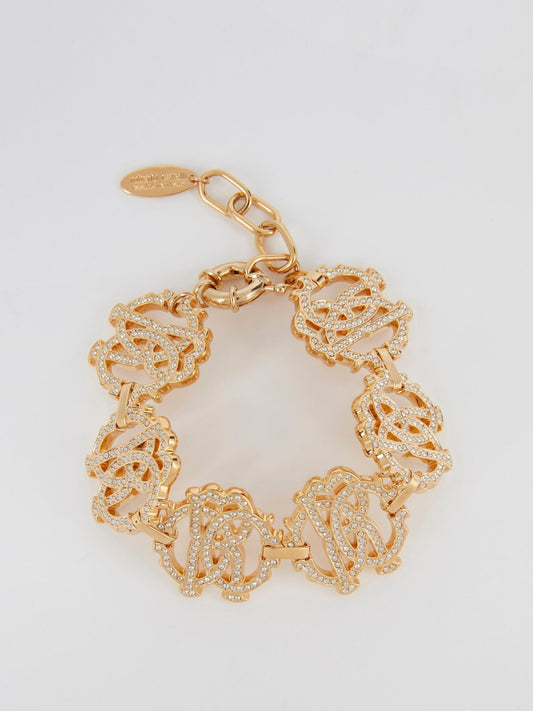 Gold Monogram Chain Bracelet