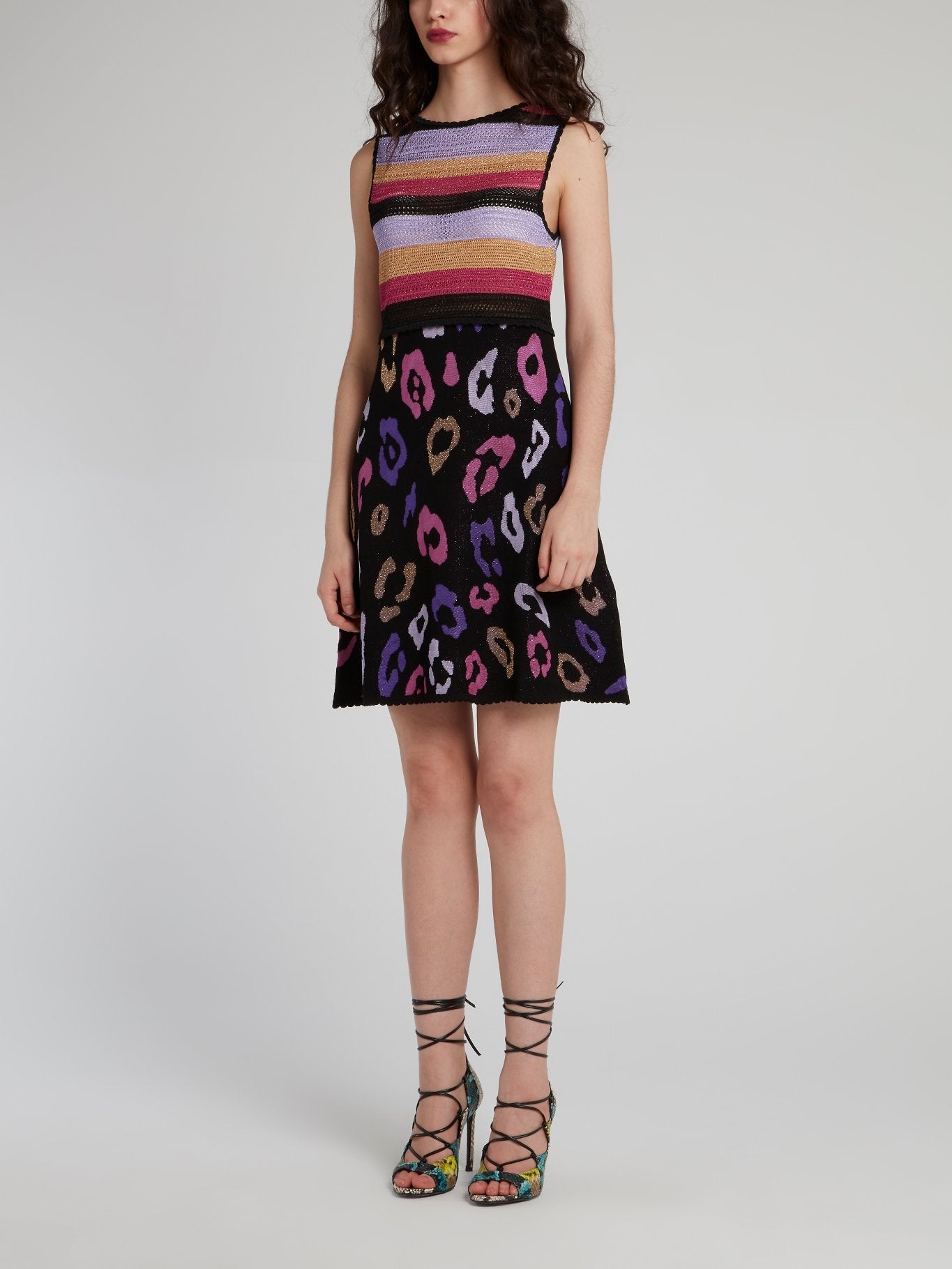 Stripe Bodice Knitted Mini Dress