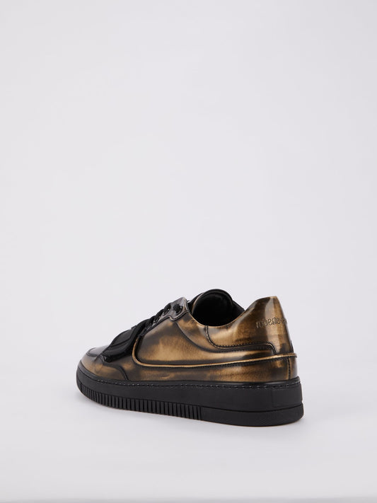 Brass Rustic Leather Sneakers
