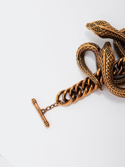 Brass Snake Toggle Clasp Bracelet