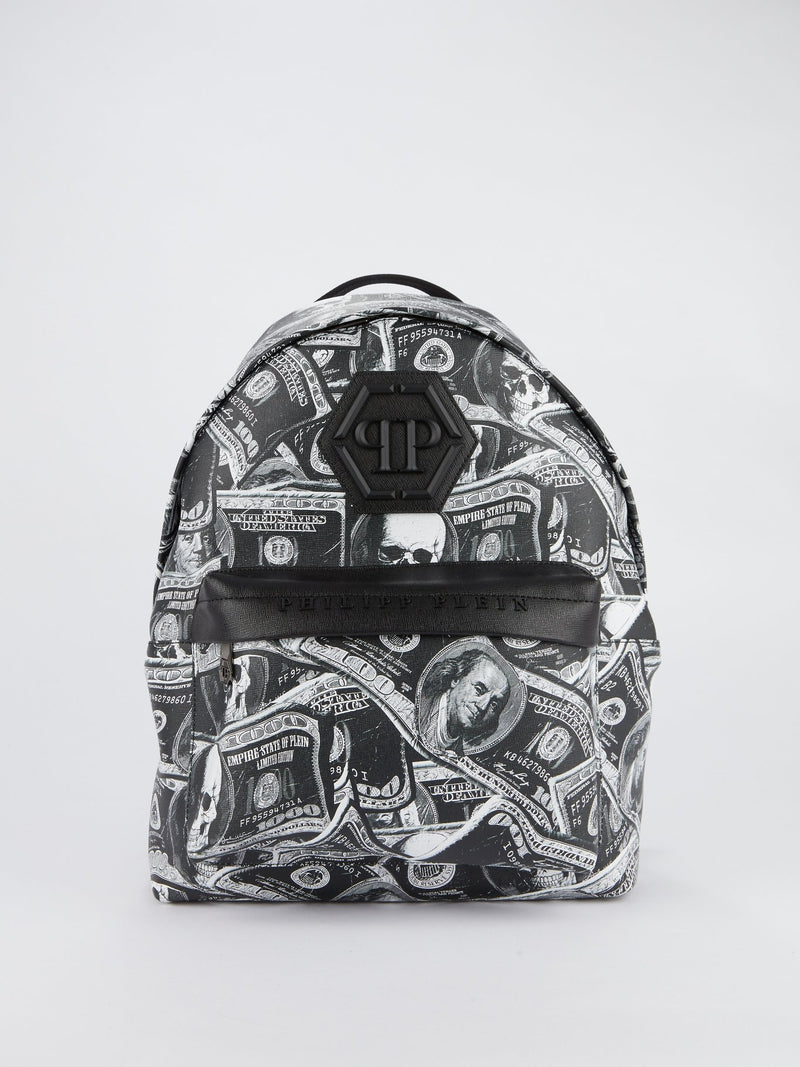 Black Dollar Skull Backpack