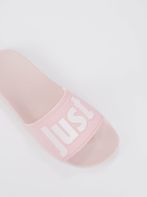 Pink Logo Strap Top Slippers