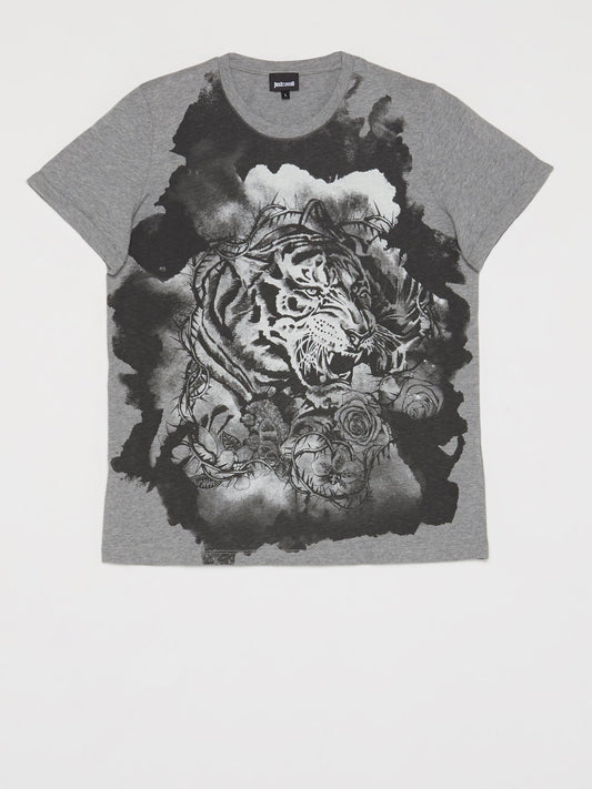 Серая футболка с изображением тигра