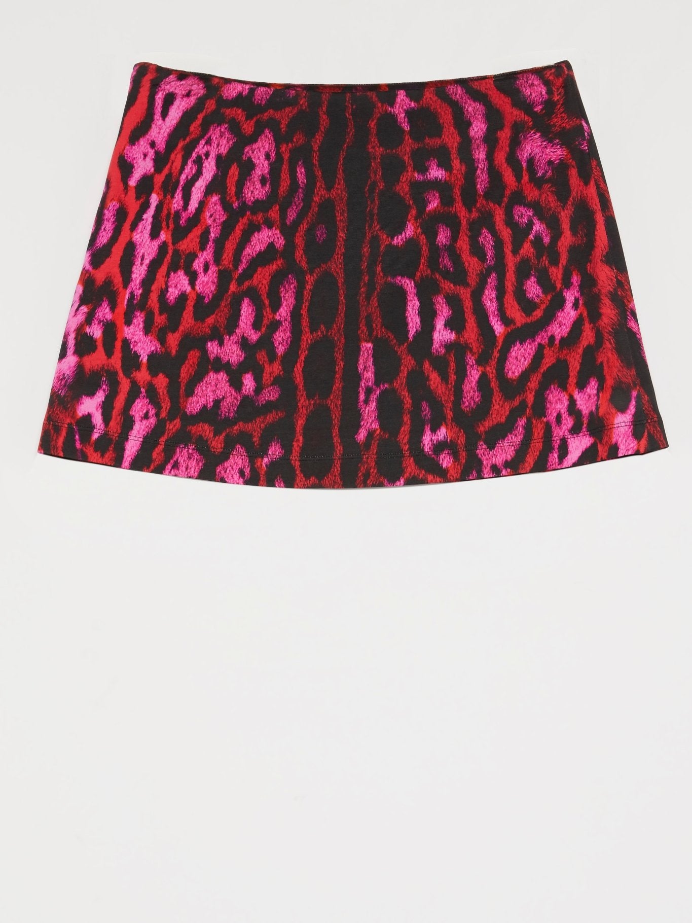 Розовая юбка-мини с леопардовым принтом
