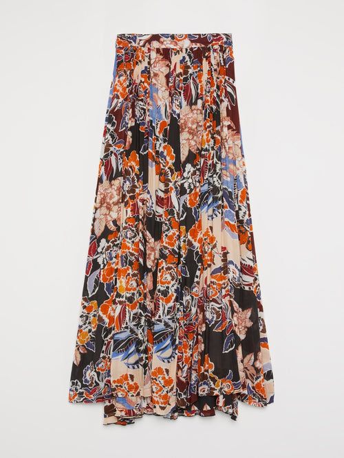 Расклешенная юбка-макси с цветочным принтом
