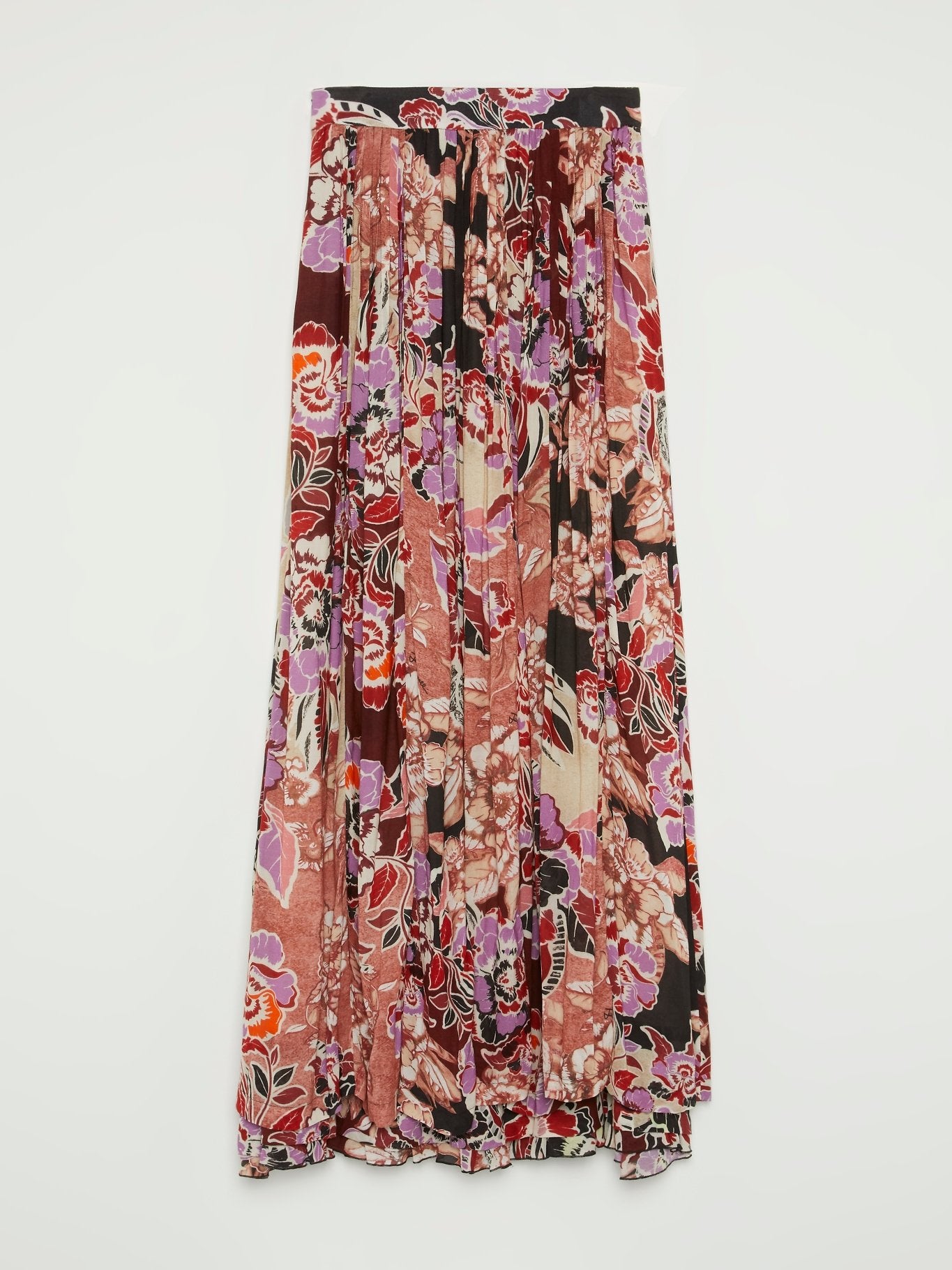Плиссированная юбка-макси с цветочным принтом