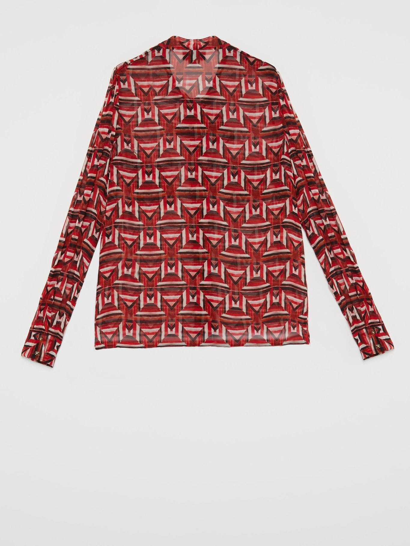 Red Pattern Print Bow Tie Shirt