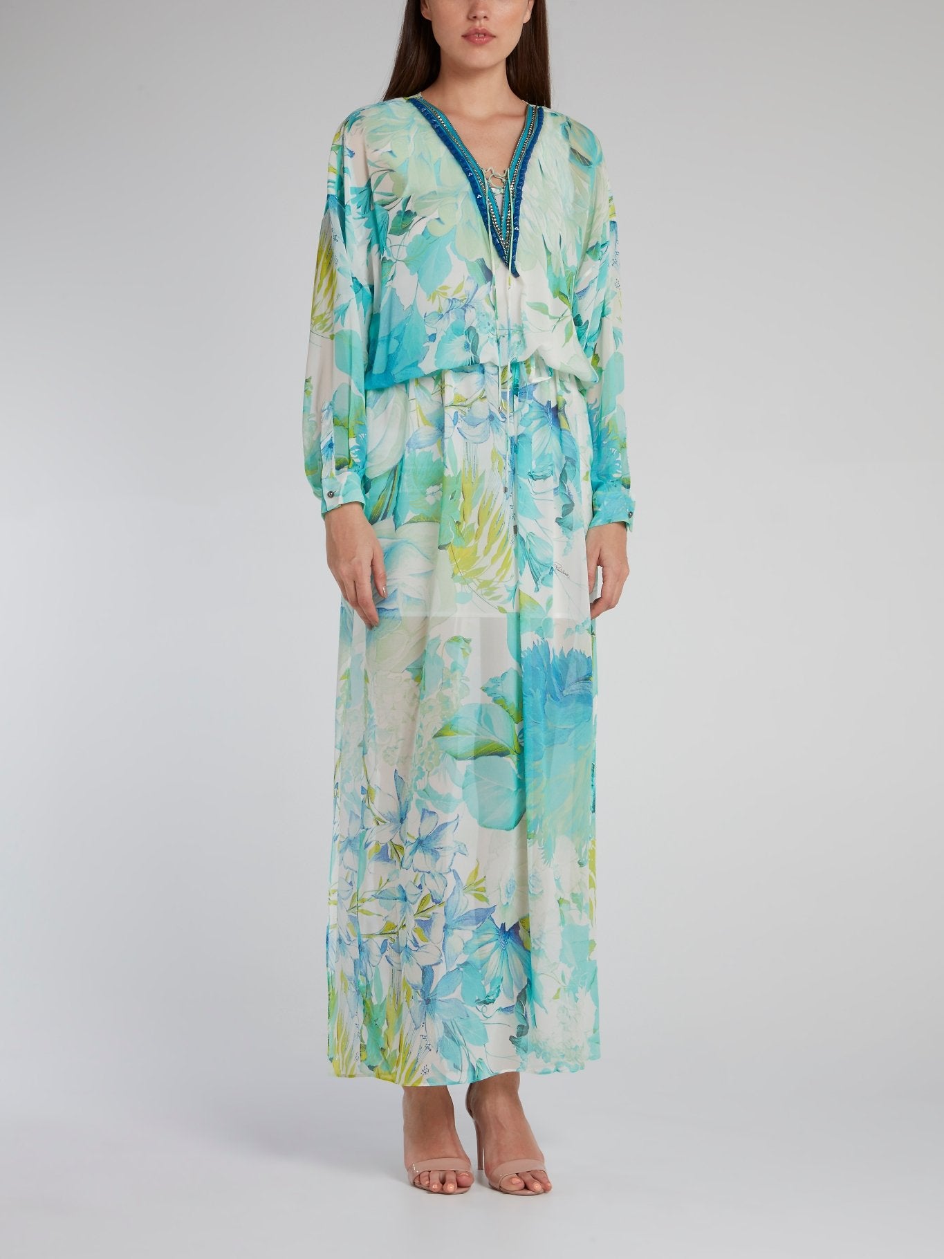 Tropical Print Slit Long Kaftan – Maison-B-More Global Store