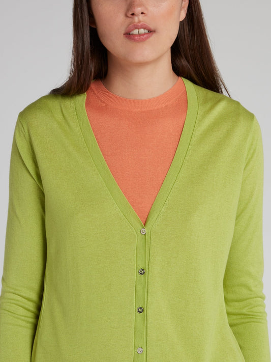Green Button Up Cardigan