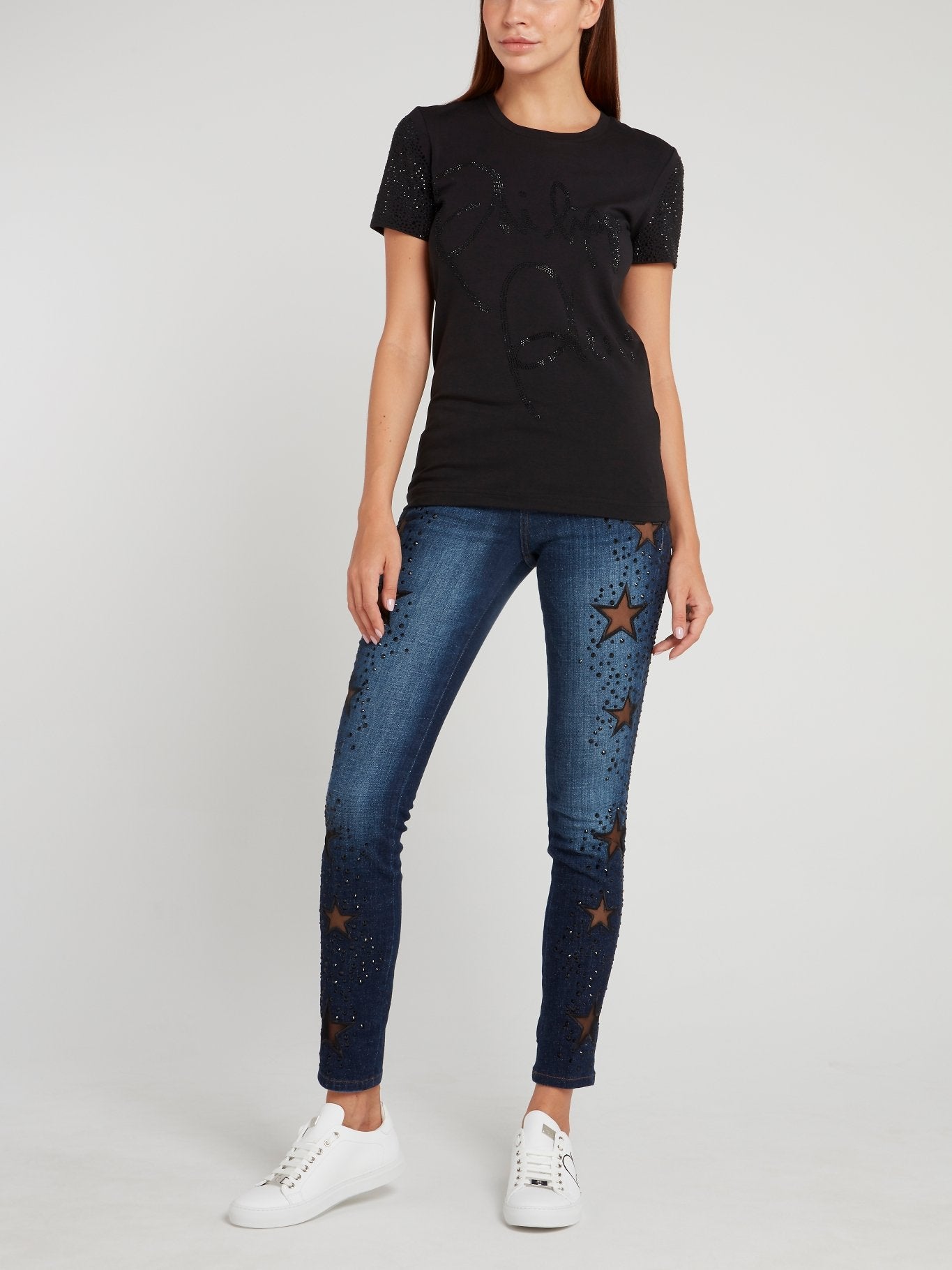 Keira Syll Navy Studded Jeggings