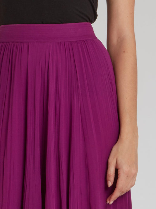 Фиолетовая плиссированная юбка-макси