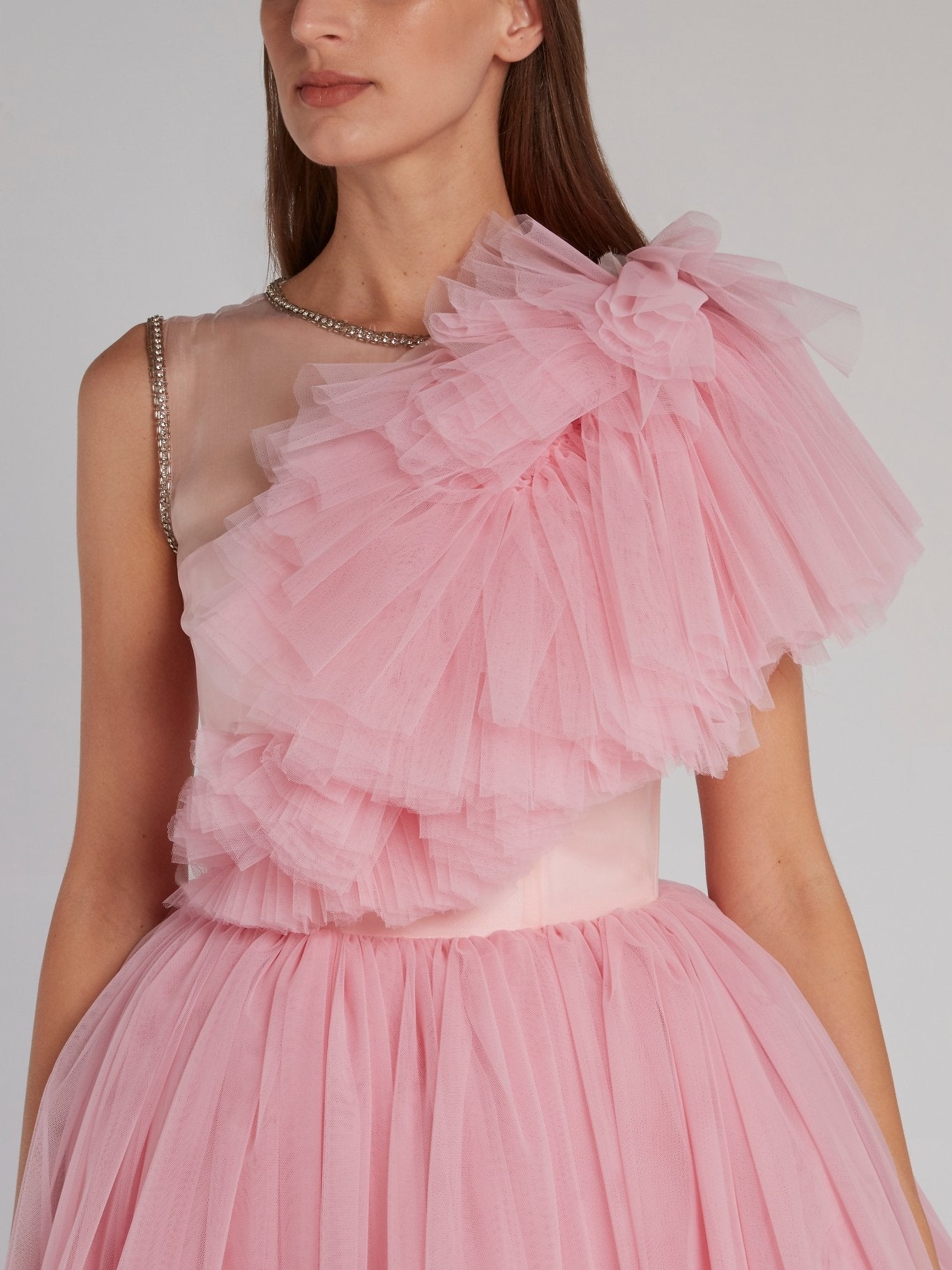 Pink Layered Tulle Gown Maison-B-More Global Store Pink Layered Tulle Gown Maison-B-More Global Store