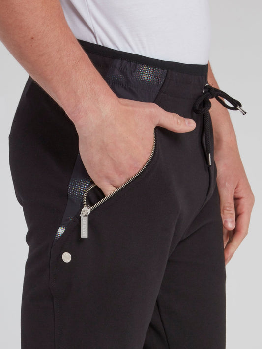 Black Zipper Pocket Active Pants
