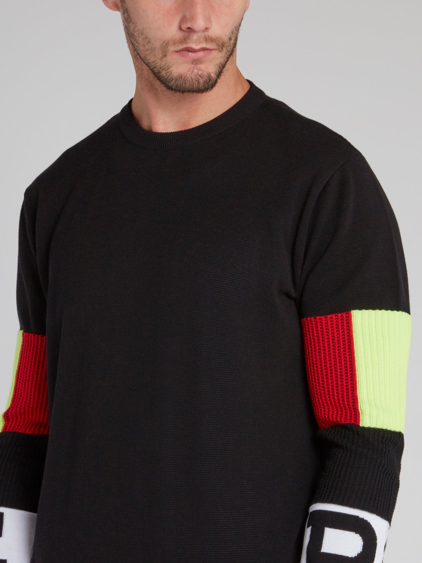 Black Sleeve Colour Block Sweater