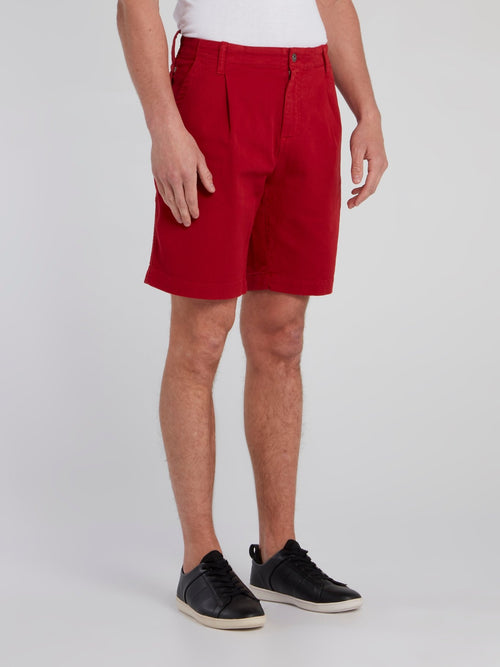Red Chino Bermuda Shorts