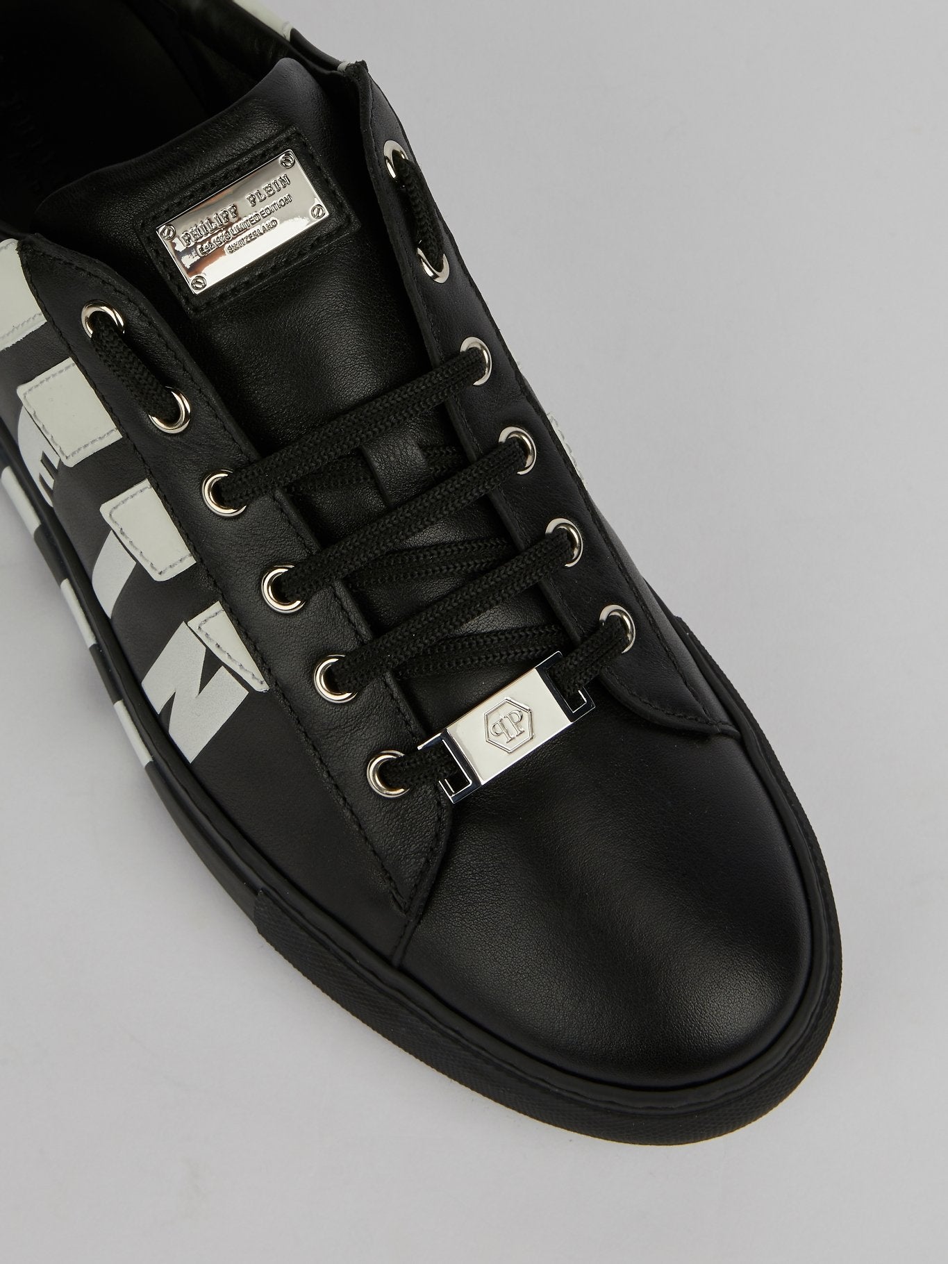 Black Lace Up Contrast Sneakers