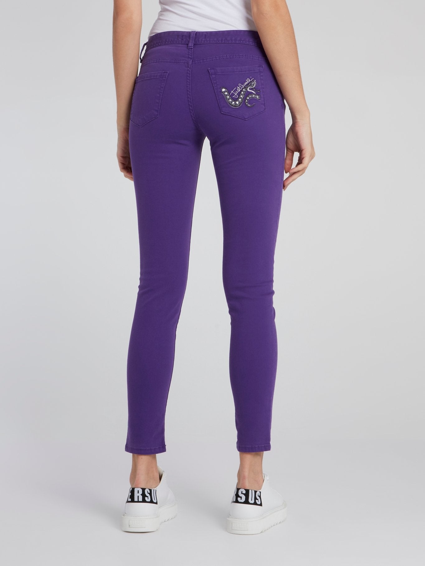 Purple Skinny Capri Pants