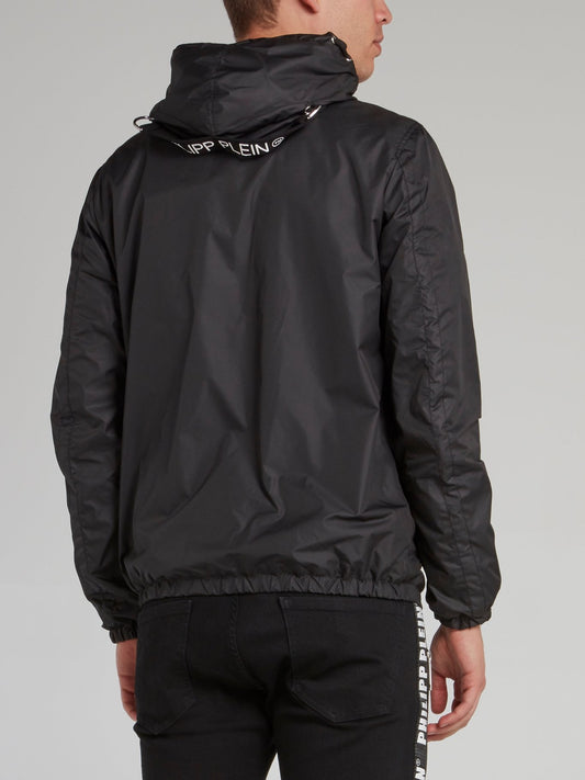 Black Multi-Drawstring Nylon Jacket
