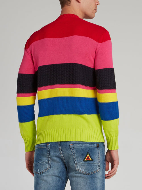 Colour Block Stripe Knitted Top