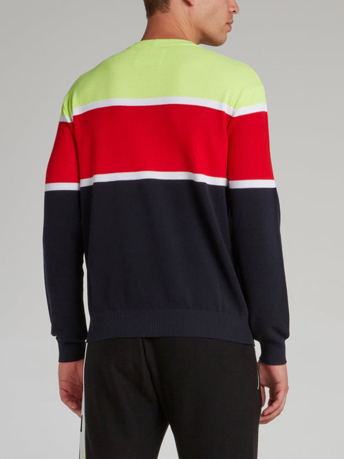 Colour Block Logo Knitted Top