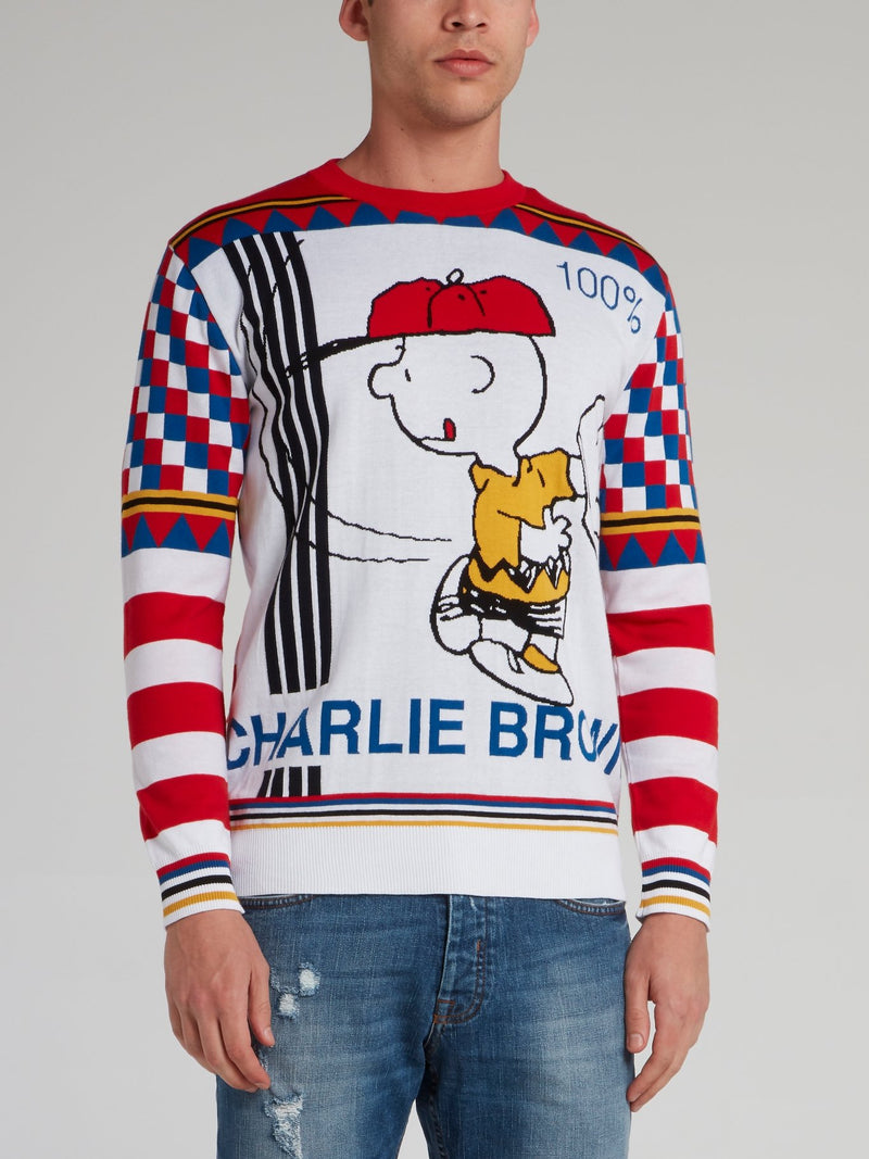 Charlie Brown Check Panel Knit Top