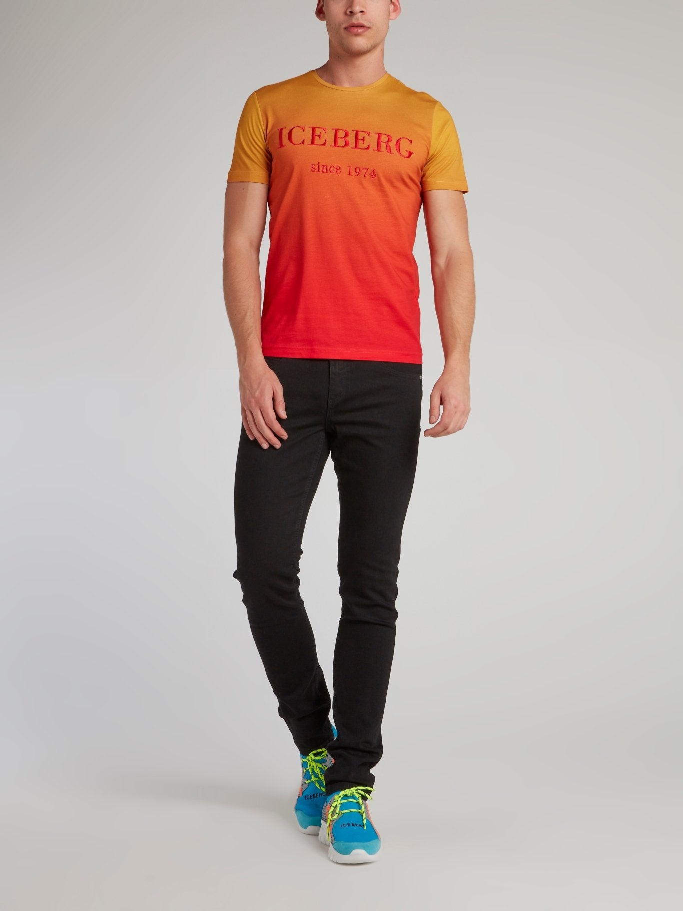 Orange Gradient Embroidered T-Shirt