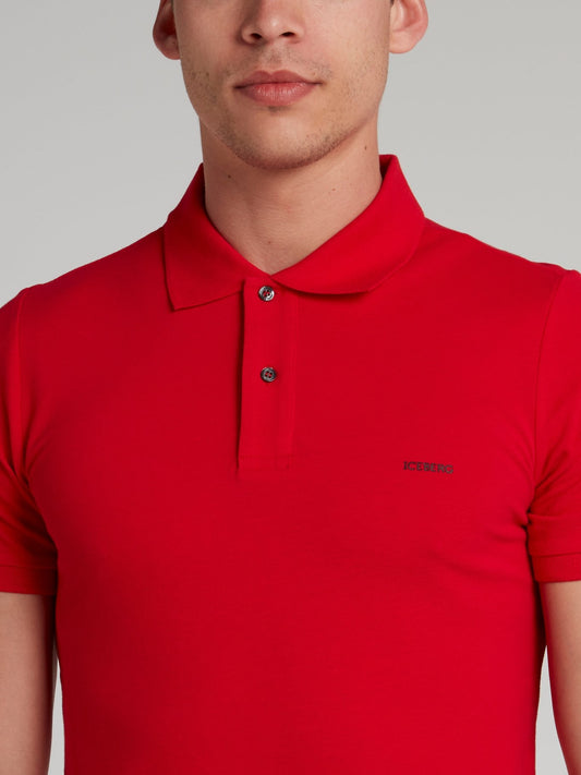 Charlie Brown Red Rear Print Polo Shirt