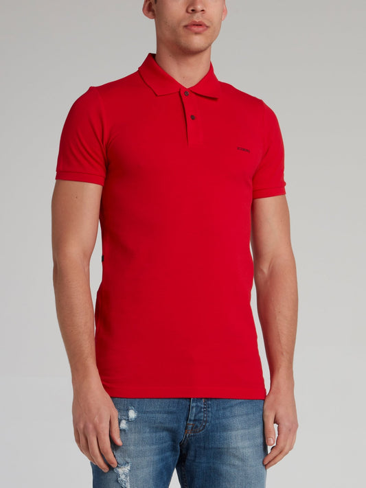 Charlie Brown Red Rear Print Polo Shirt