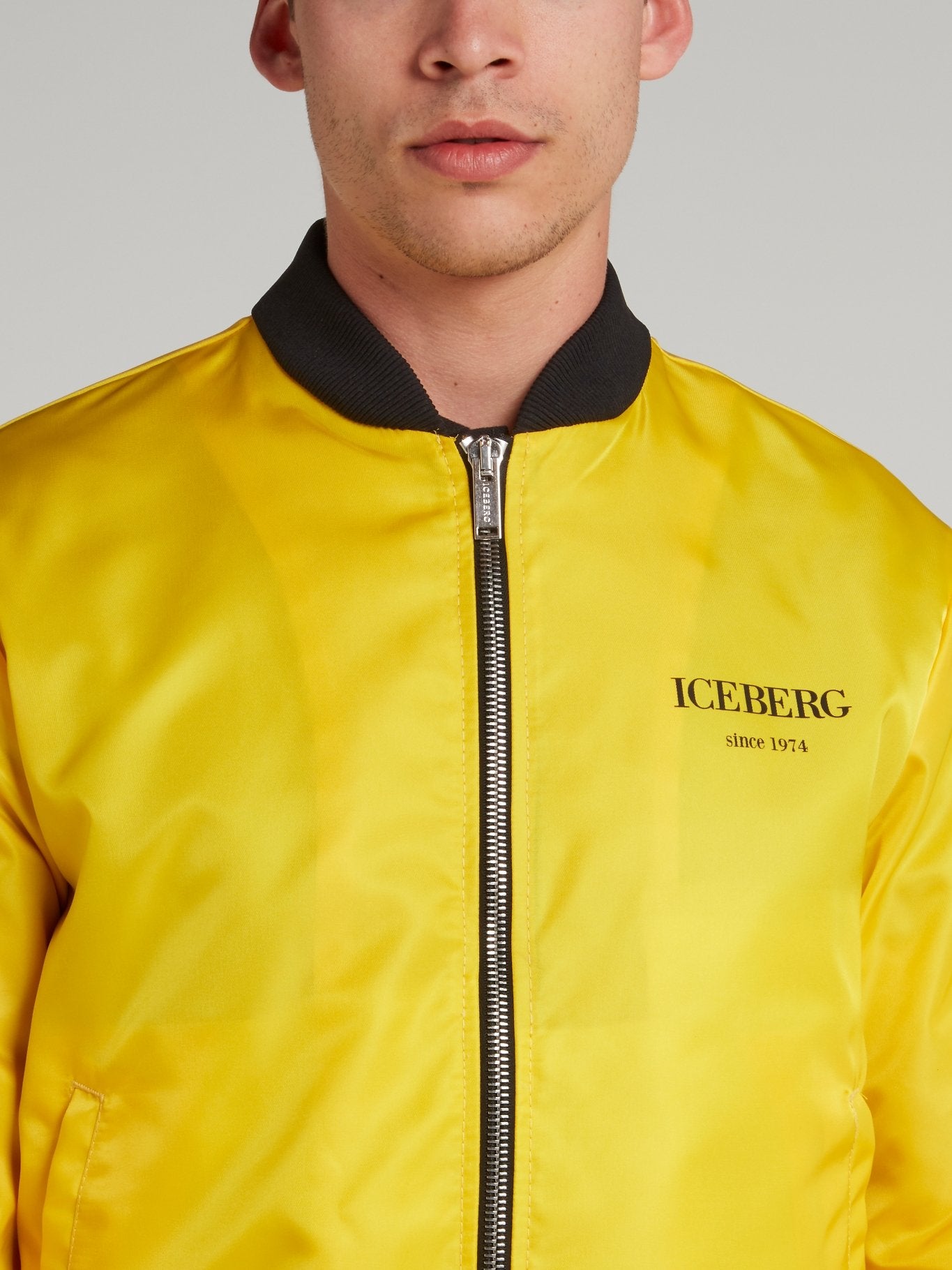 Yellow Logo Print Sports Jacket