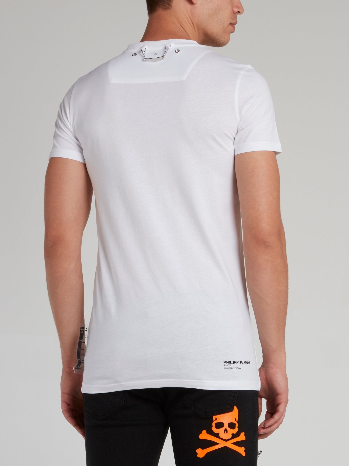White Thunder Print Logo T-Shirt