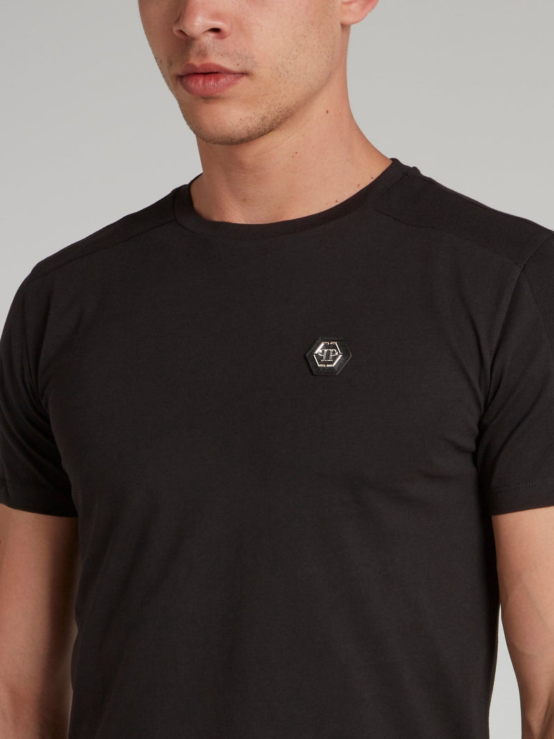 Black Monogram Appliquéd T-Shirt