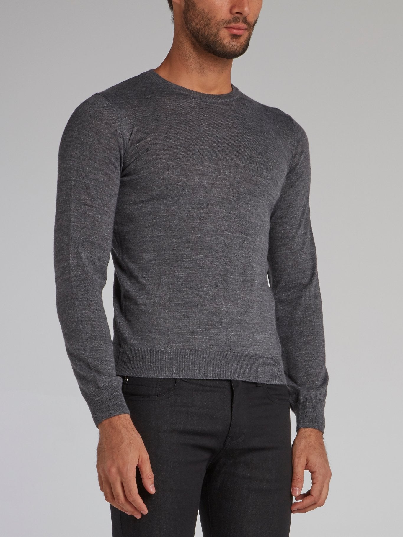 Grey Rear Logo Knit Sweater
